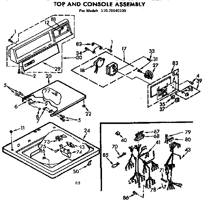 Top and console assembly