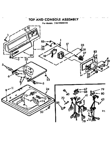 Top and console assembly