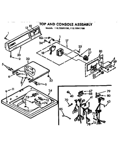 Top and console assembly
