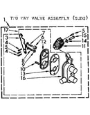 Two way valve assembly, suds