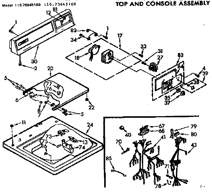 Top and console assembly