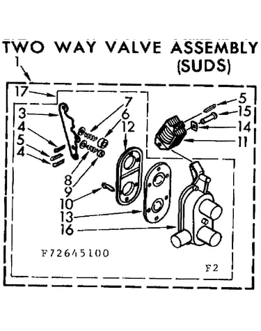 Two way valve asm suds