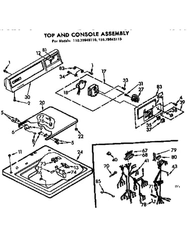 Top and console assembly