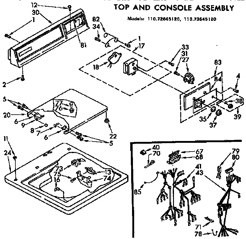 Top and console assembly