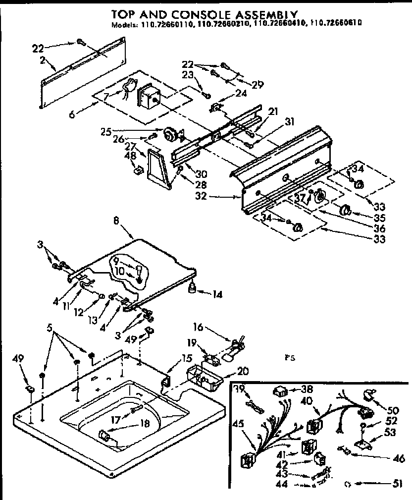 Top and console assembly