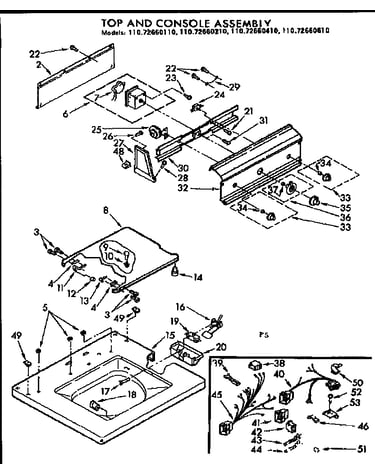 Top and console assembly