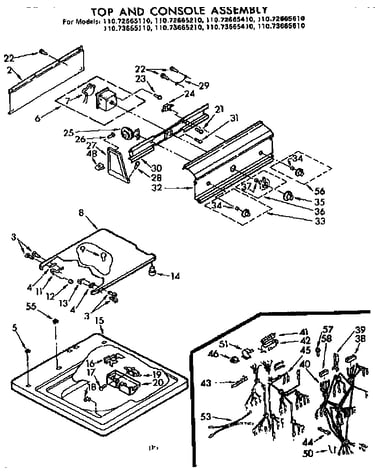 Top and console assembly