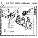Kenmore 11073665210 two way valve assembly, suds diagram
