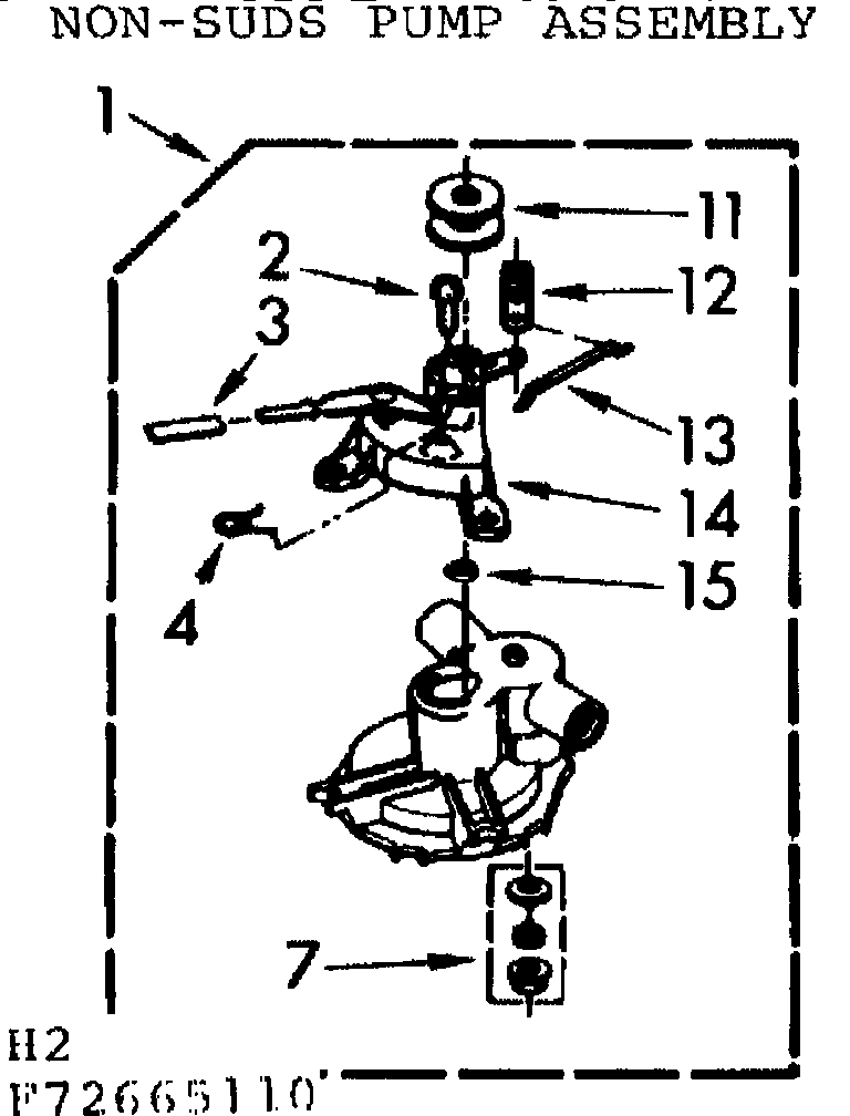 Non suds pump assembly