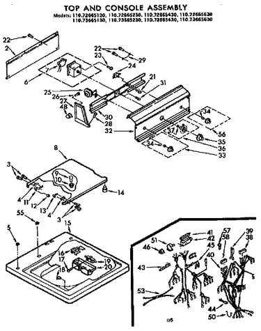Top and console assembly