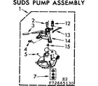 Kenmore 11073665130 suds pump assembly diagram