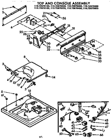 Top and console assembly