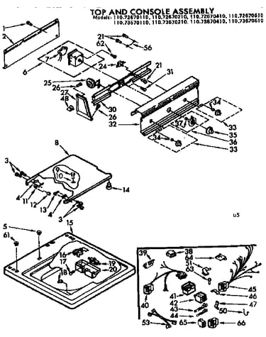 Top & console assembly