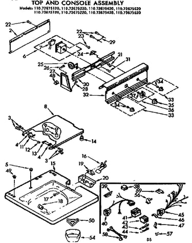 Top and console assembly