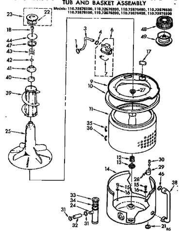 Tub and basket assembly