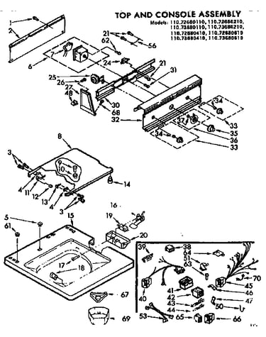 Top and console assembly