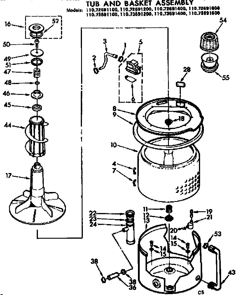 TUB AND BASKET ASSEMBLY