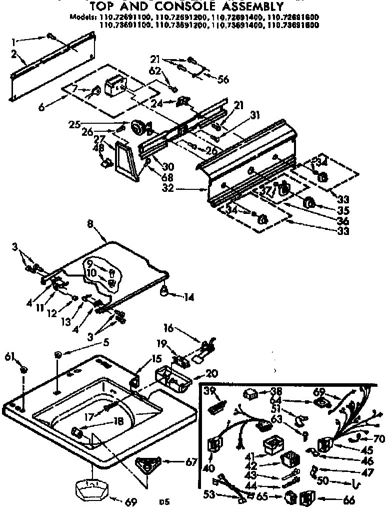 Top and console assembly