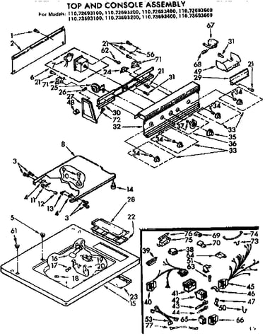 Top and console assembly