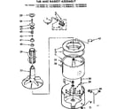 Kenmore 11073693610 tub and basket assembly diagram