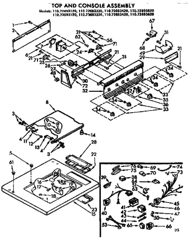Top and console assembly