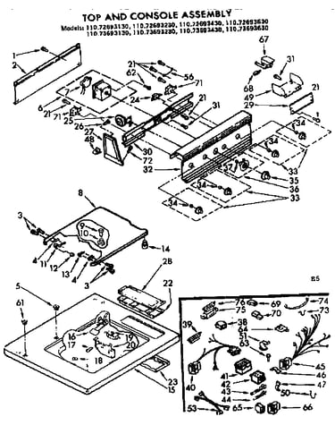 Top and console assembly