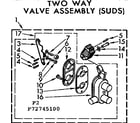 Kenmore 11072745100 two way valve assembly, suds diagram