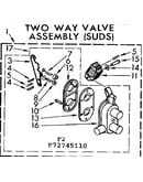 Two way valve assembly, suds