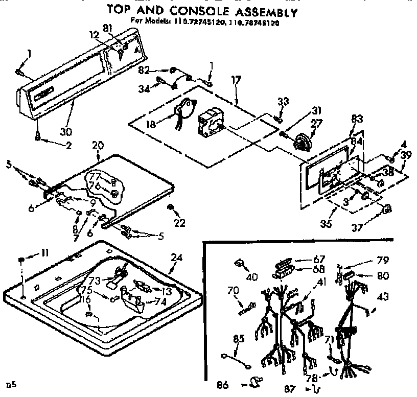 Top and console assembly