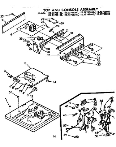 Top and console assembly