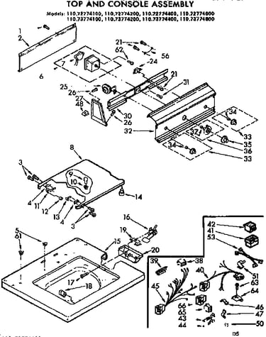 Top and console assembly