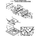 Kenmore 11072774220 top and console parts diagram