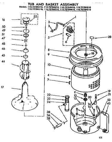 Tub and basket assembly