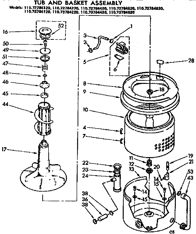 TUB AND BASKET ASSEMBLY