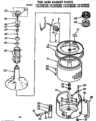 Tub and basket parts
