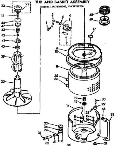 Tub and basket assembly