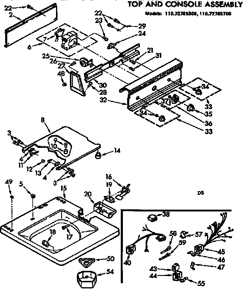 Top and console assembly