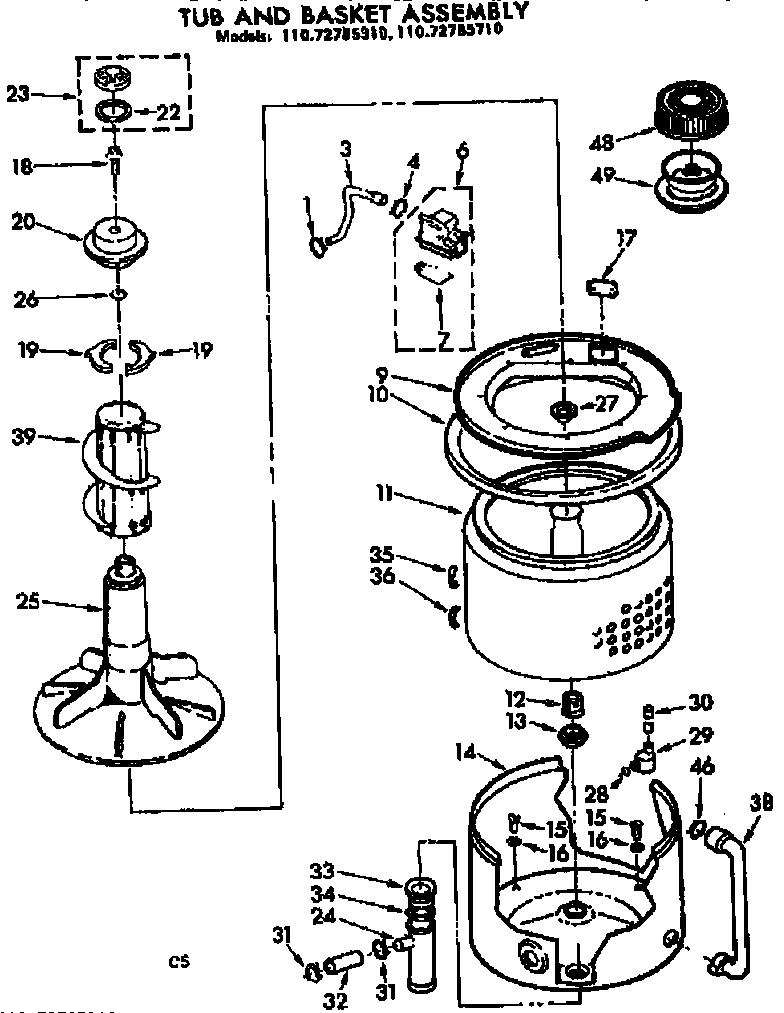 Tub and basket assembly
