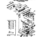 Kenmore 11072785740 top and console parts diagram