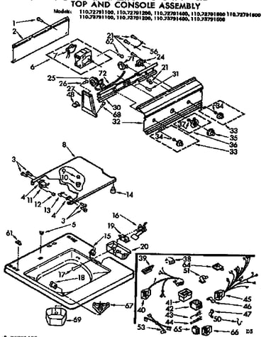 Top and console assembly