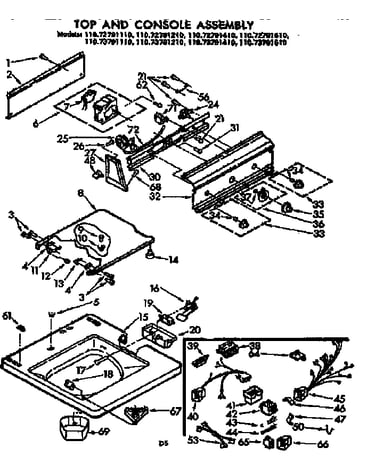 Top and console assembly