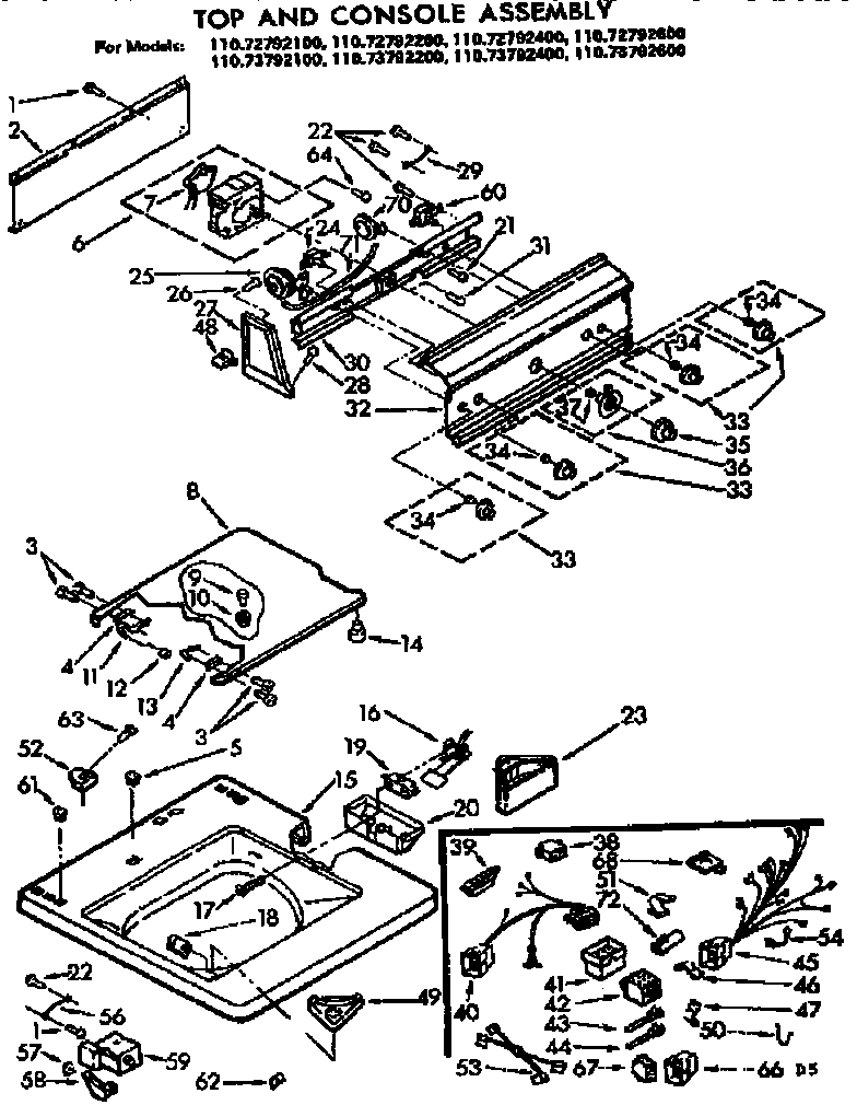 Top and console assembly