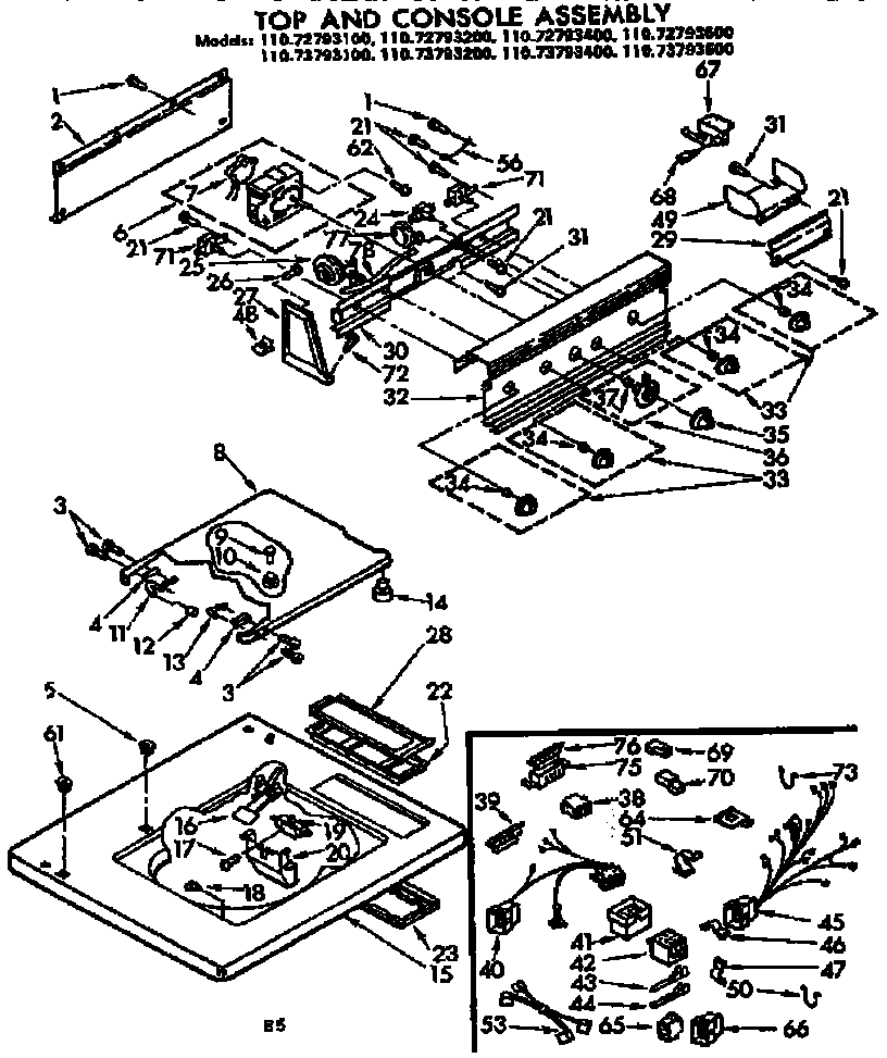 TOP AND CONSOLE ASSEMBLY