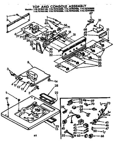 Top and console assembly