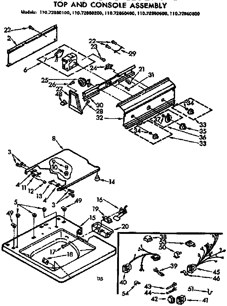 Top and console assembly