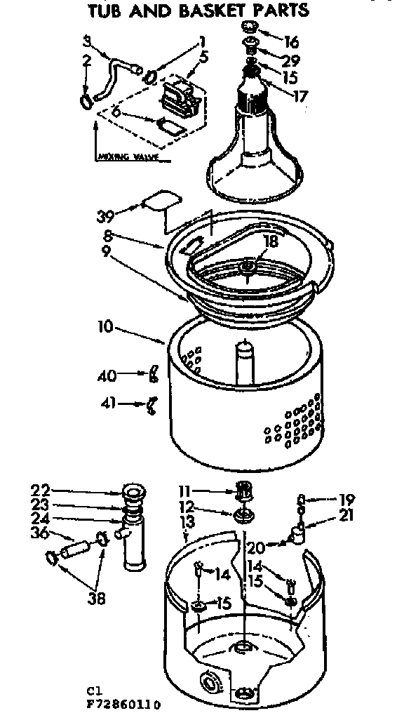 Tub and basket parts