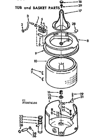 Tub and basket parts