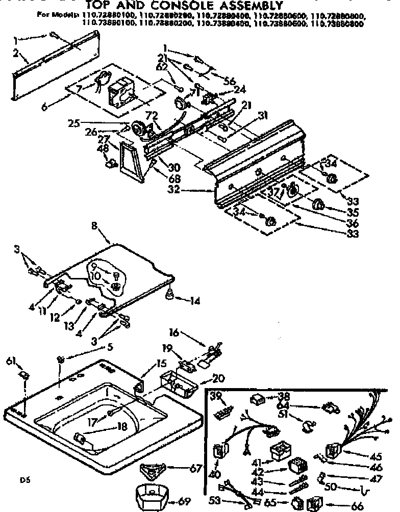 TOP AND CONSOLE ASSEMBLY