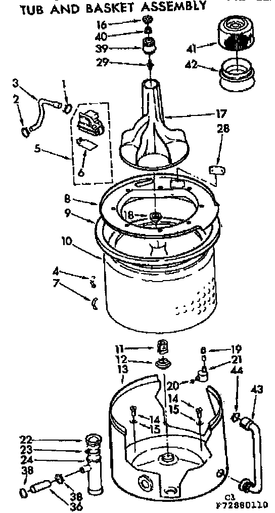 Tub and basket asm