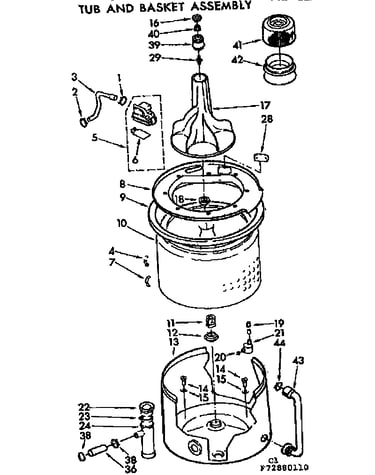 Tub and basket asm